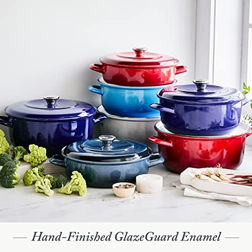 Round 5.3QT Enameled Iron Dutch Oven Pot with Lid E475