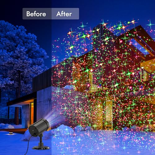 Red & Green Christmas Light Projector with Remote W1272