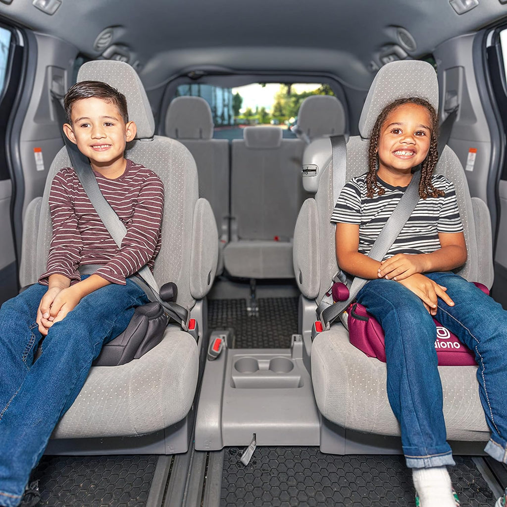 Pack of 2 Backless Booster Car Seats, Black U456