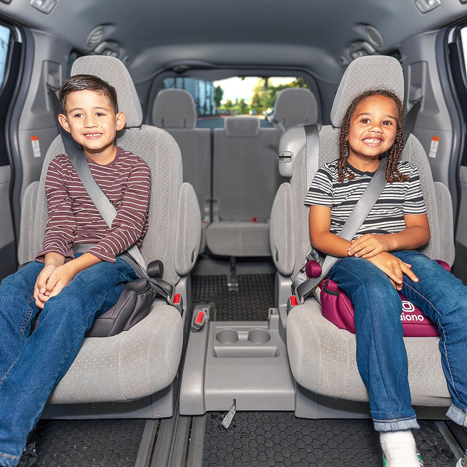 Pack of 2 Backless Booster Car Seats, Black U456