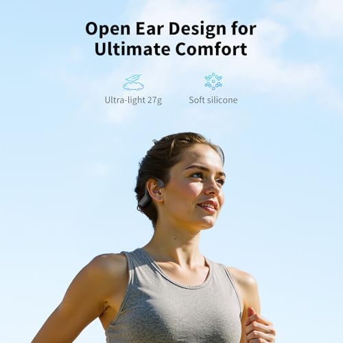 Bone Conduction Headphones, Open Ear IPX8 Waterproof Bluetooth 5.4 with Mic, 10H Playtime Wireless Earbuds H561805