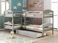 Twin-Over-Twin-Over-Twin-Over-Twin L Shaped Bunk Bed with Trundle N5775