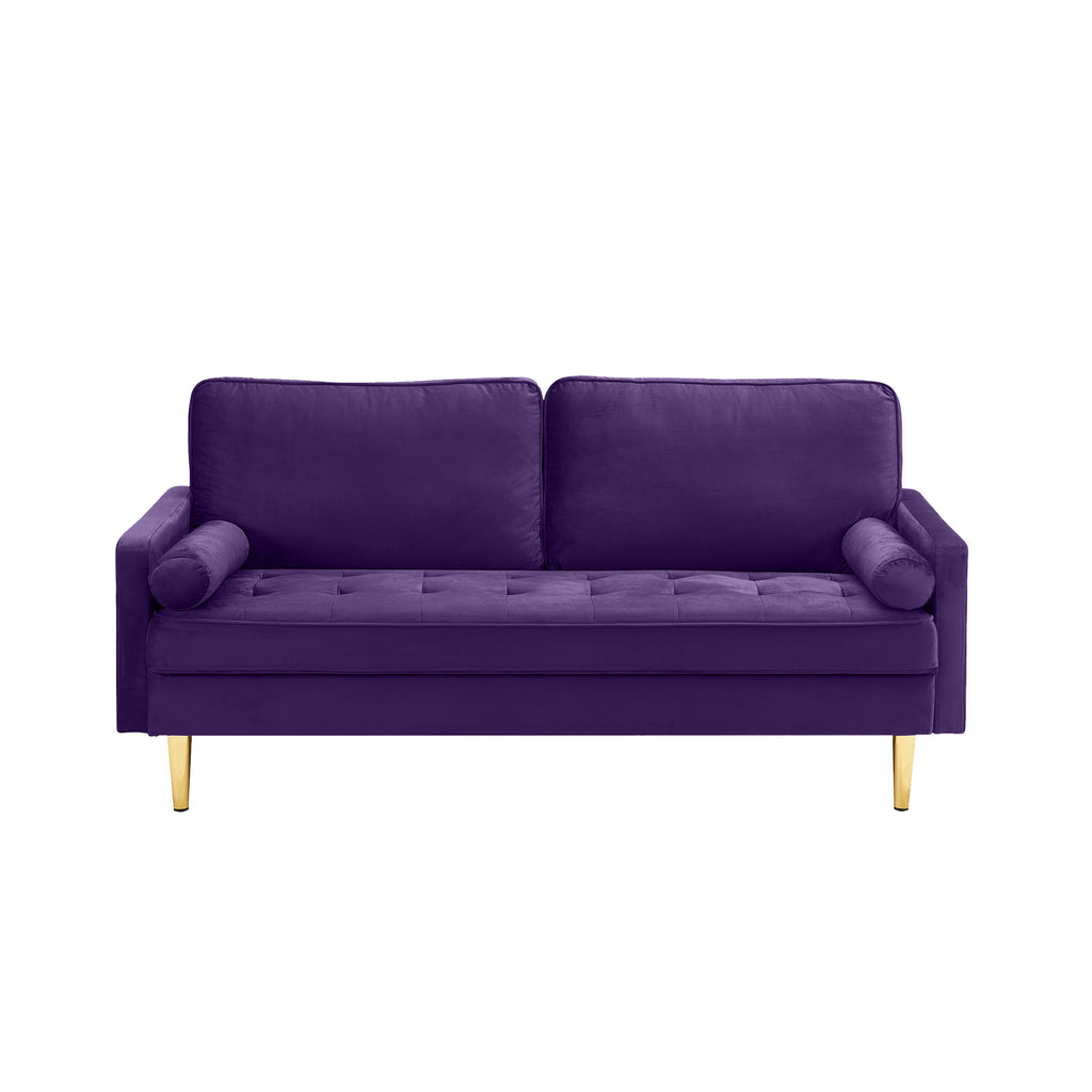 Purple Velvet Loveseat Sofa J272753