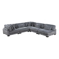 Gray Corduroy Modular Sectional J137