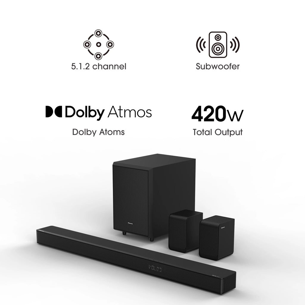 5.1.2 Ch 420W Soundbar with Wireless Subwoofer and Wireless Rear Speakers Y9069