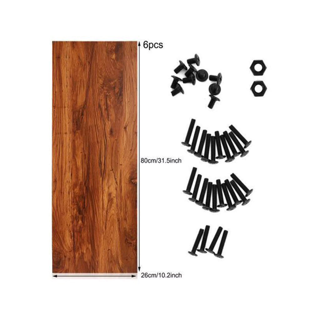5 Shelf Rustic Wood and Metal Bookcase Y881