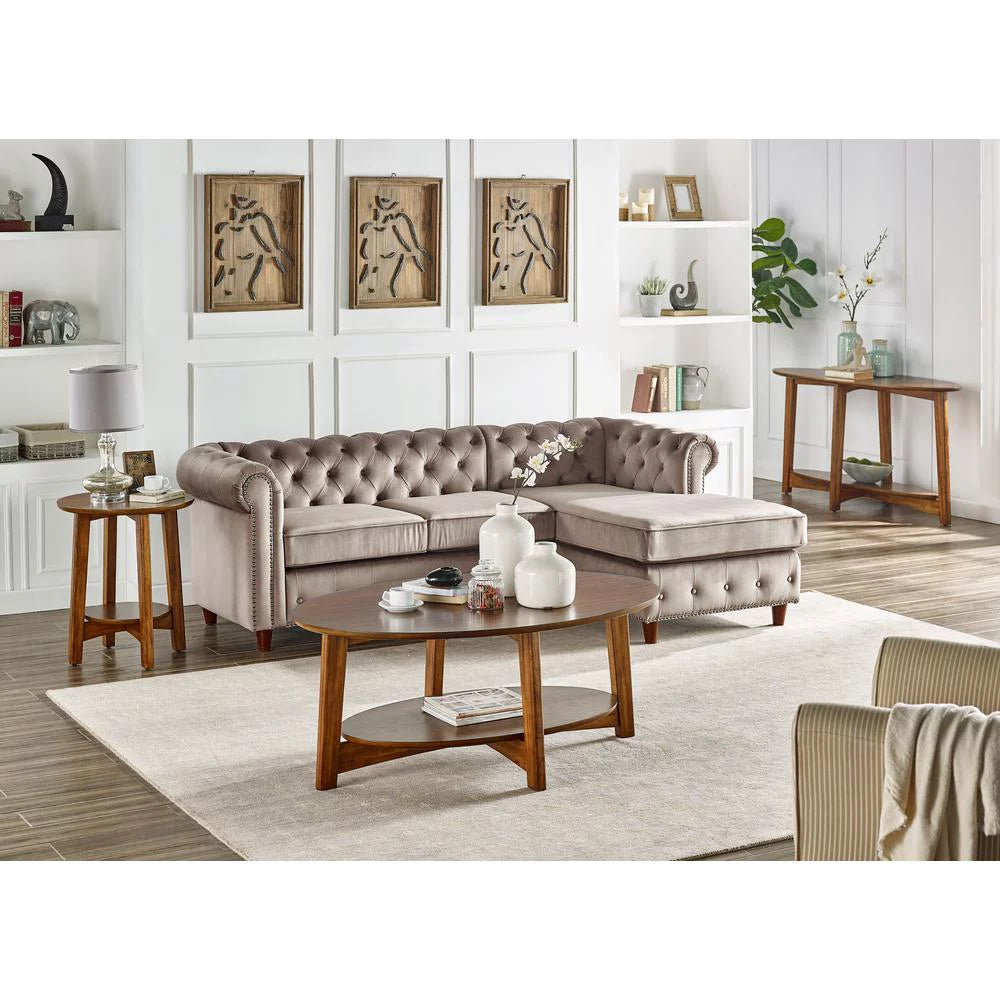 60"L Wood Console Table, Warm Chestnut D721