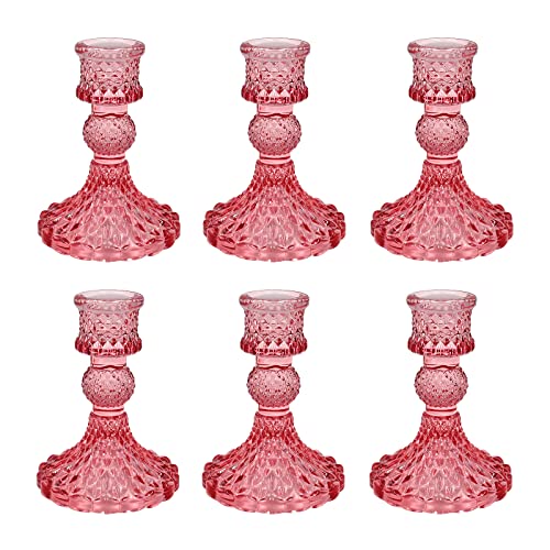 Glass Candlestick Holders Set of 6 F58790