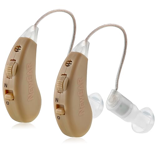 Black Rechargeable BTE Hearing Amplifier Pair with USB Dock R917391