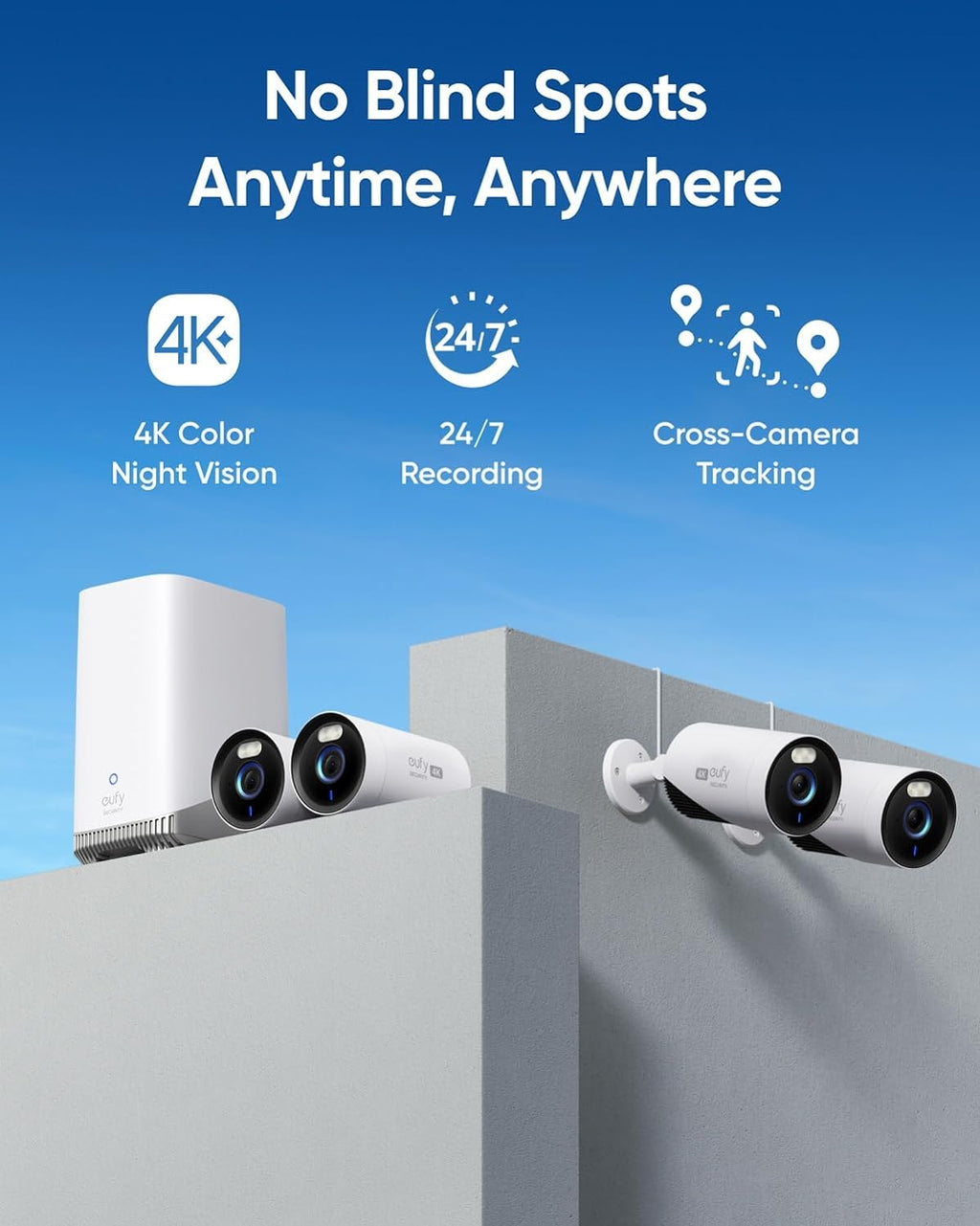 Outdoor Security Camera, 4K Resolution, 24/7 Recording, Plug-in, Enhanced Wi-Fi, Face Recognition AI D45074
