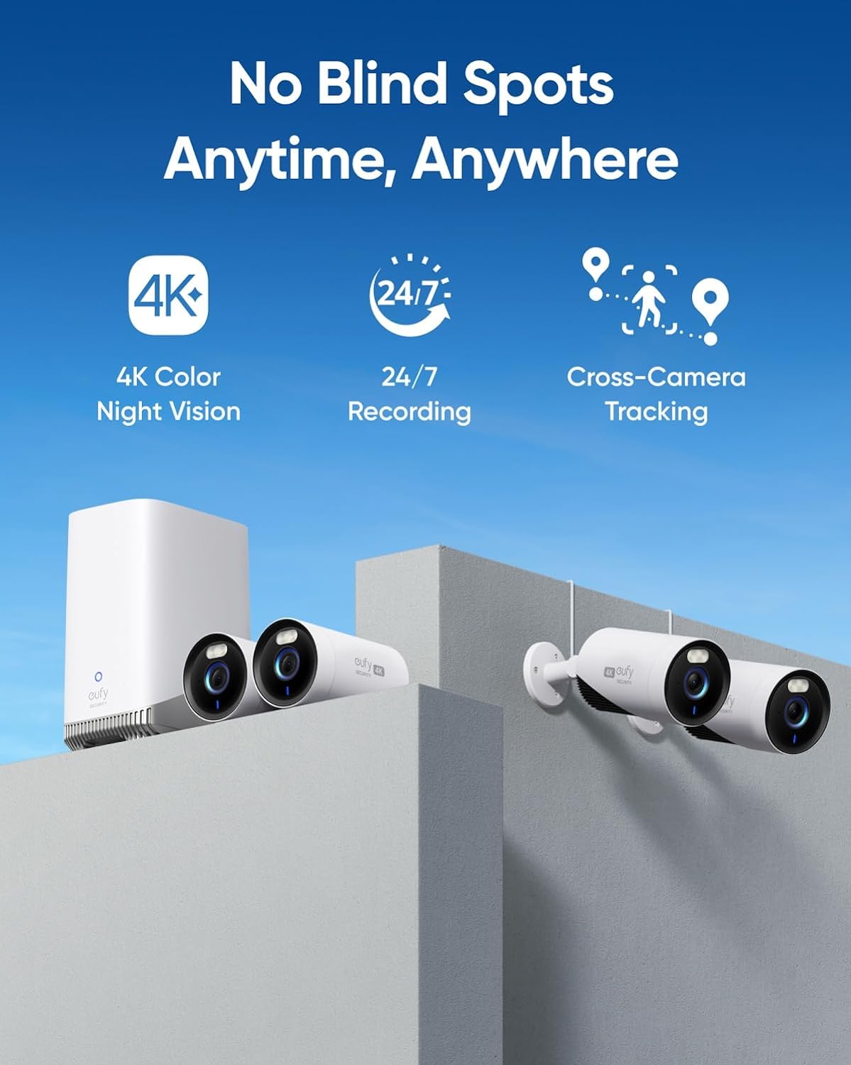 Outdoor Security Camera, 4K Resolution, 24/7 Recording, Plug-in, Enhanced Wi-Fi, Face Recognition AI D45074