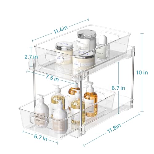 4 Pack Clear 2 Tier Under Sink Organizer with Track L5743