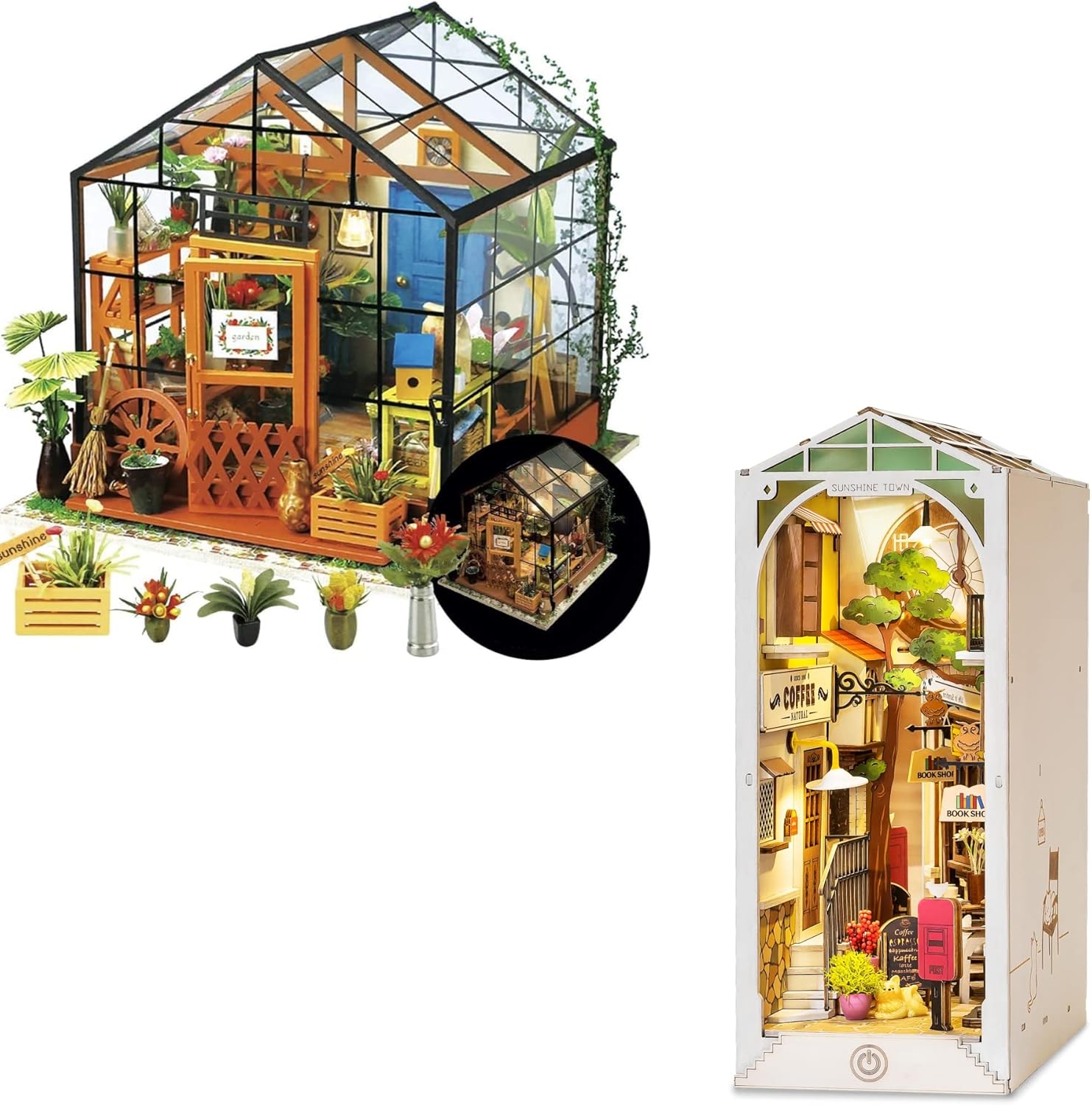 DIY Miniature Dollhouse Greenhouse Kits and Book Nook Kits K955542