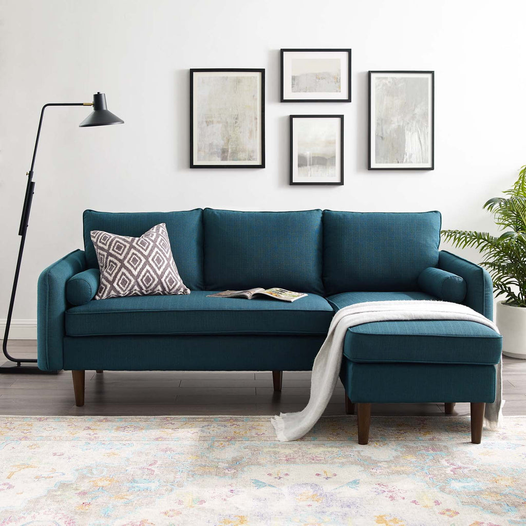 Navy Blue Fabric Sectional Sofa Set E296537
