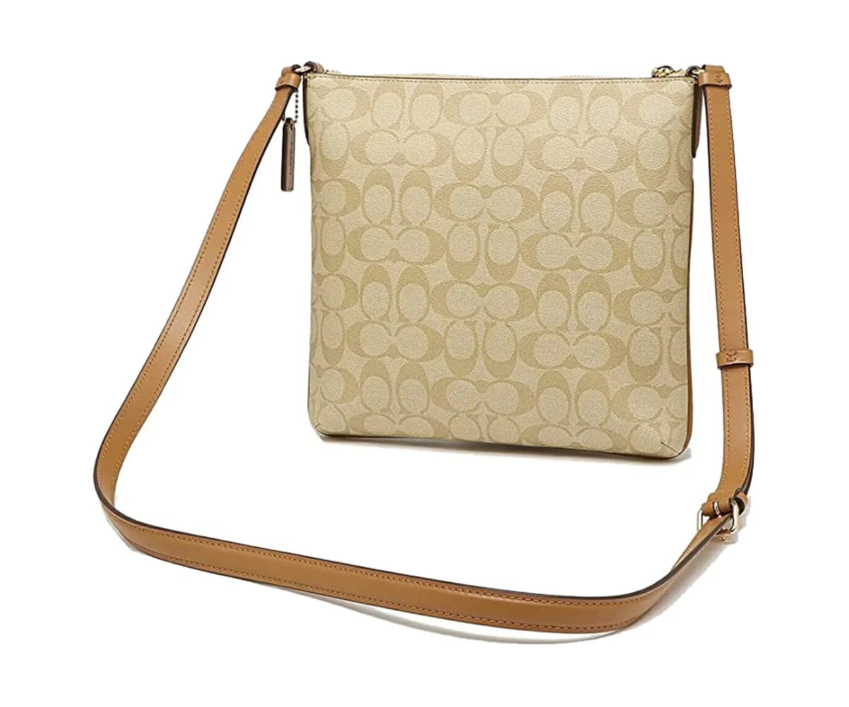Signature Canvas Light Khaki Saddle File Bag J298