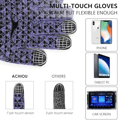 Winter Touch Screen Thermal Knit Gloves with Elastic Cuff E251