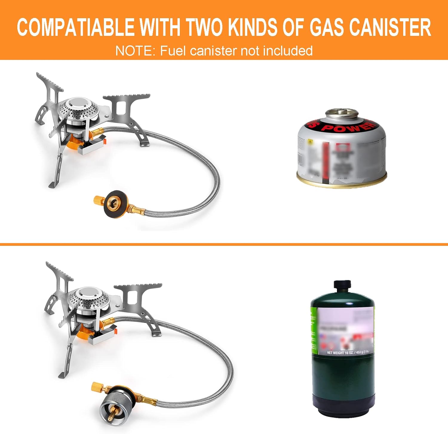 3700W Portable Camping Gas Stove with Piezo Ignition and Carrying Case V14934
