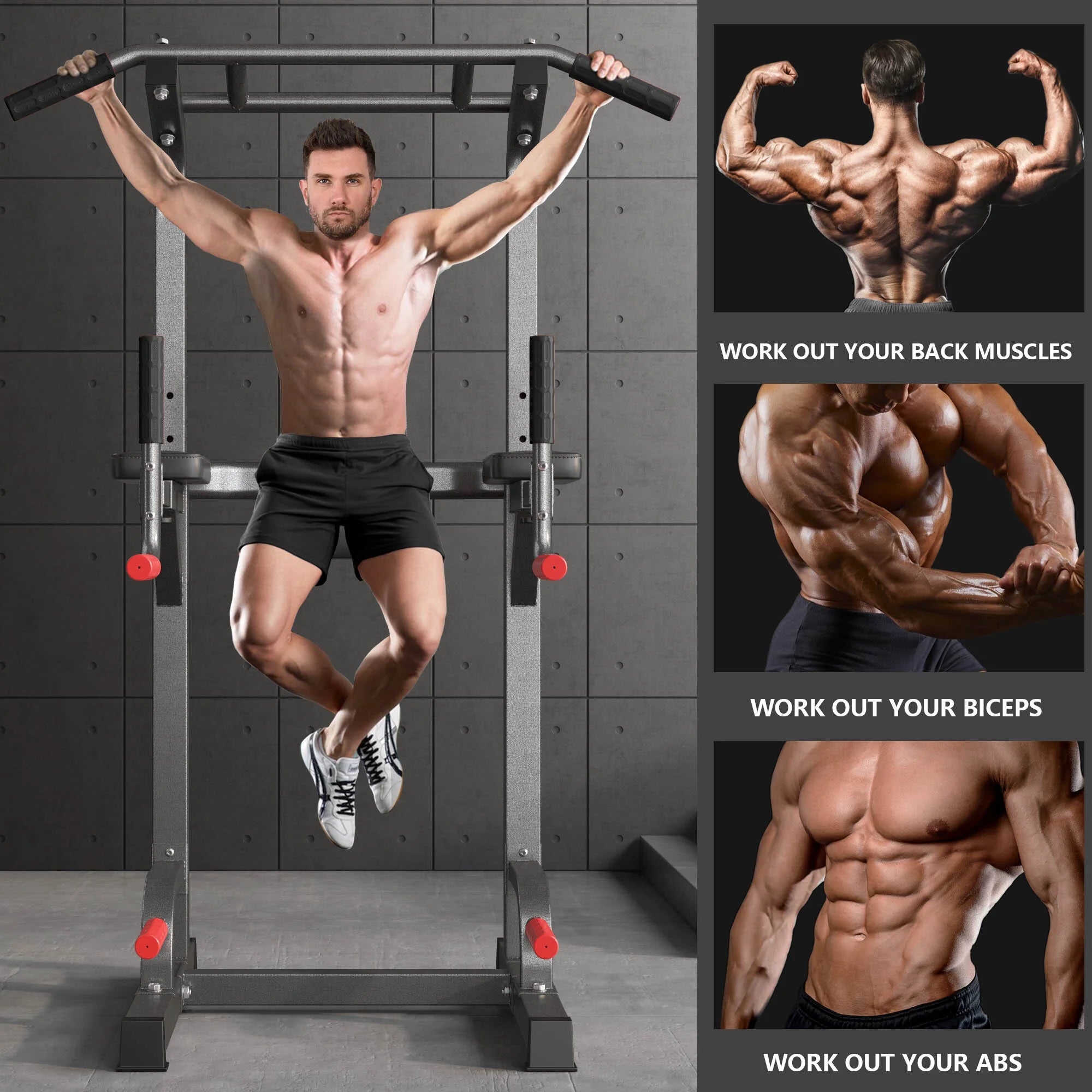 Adjustable Height Pull Up Bar Dip Station X299
