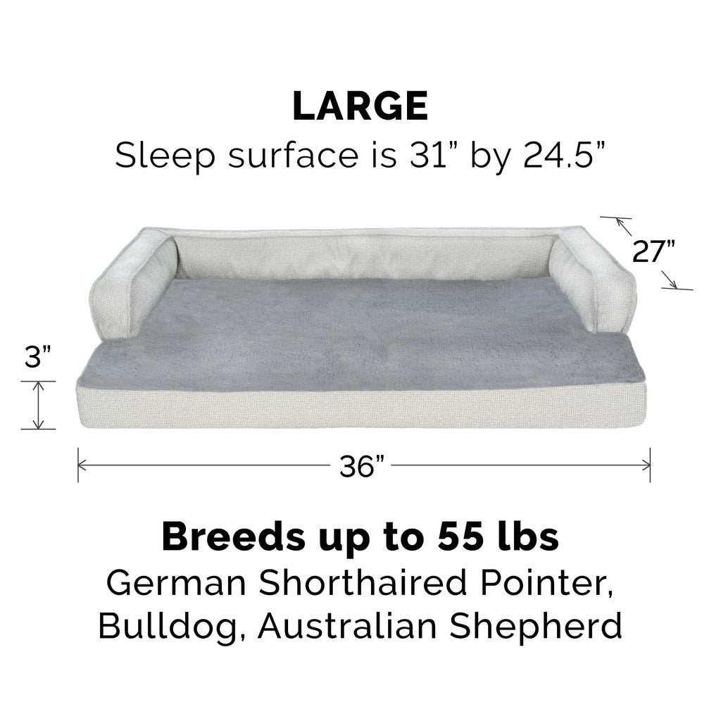 Large Plush Orthopedic Dog Bed, Gray M379