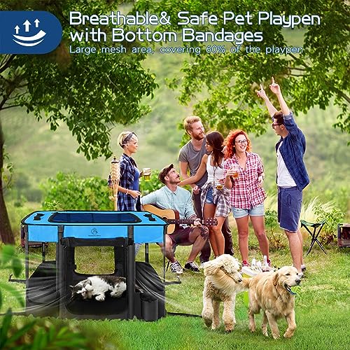 Foldable Dog Cat Playpen with Carrying Case S467