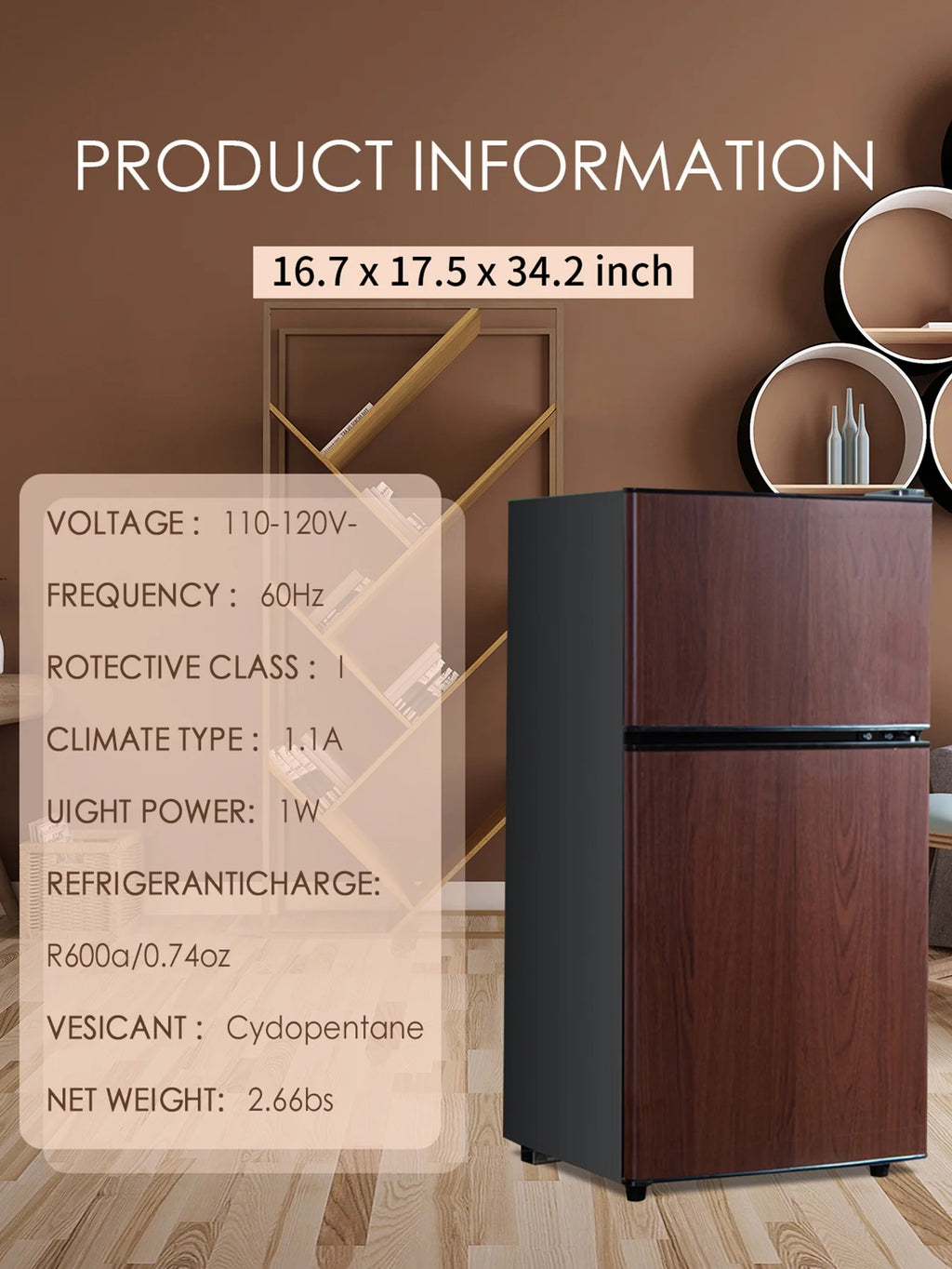 3.5 Cu.ft Mini Fridge with Freezer M3760