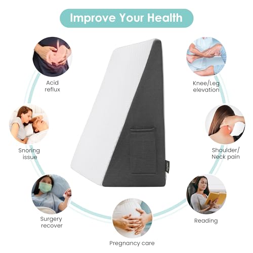 12" Cooling Memory Foam Triangle Incline Wedge Pillow D336
