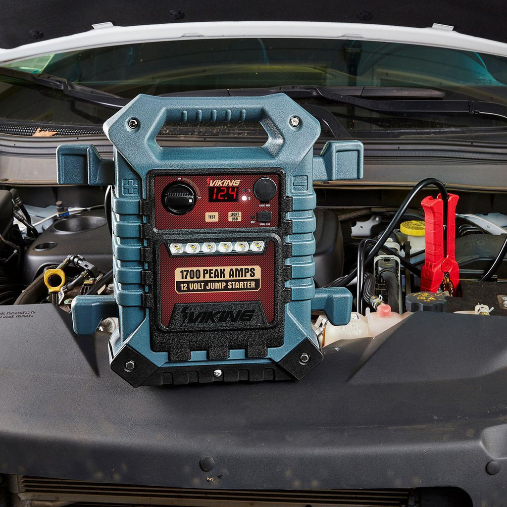 1700 Peak Amp Portable Car Battery Jump Starter and Power Pack Q24849