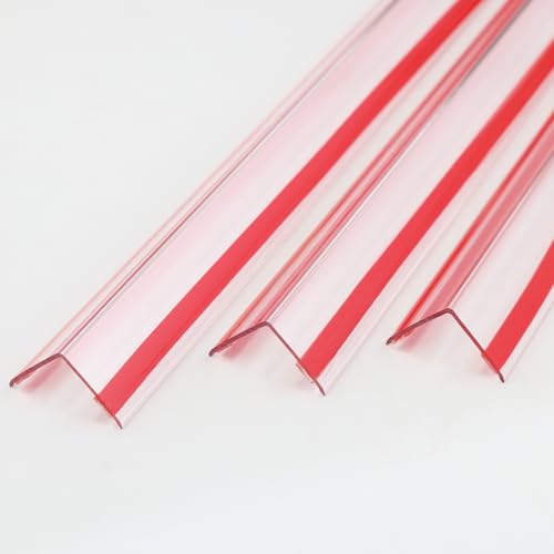 4Pcs Clear Self-Adhesive L-shaped Corner Guards (3.9ft x 1.0in) M84307