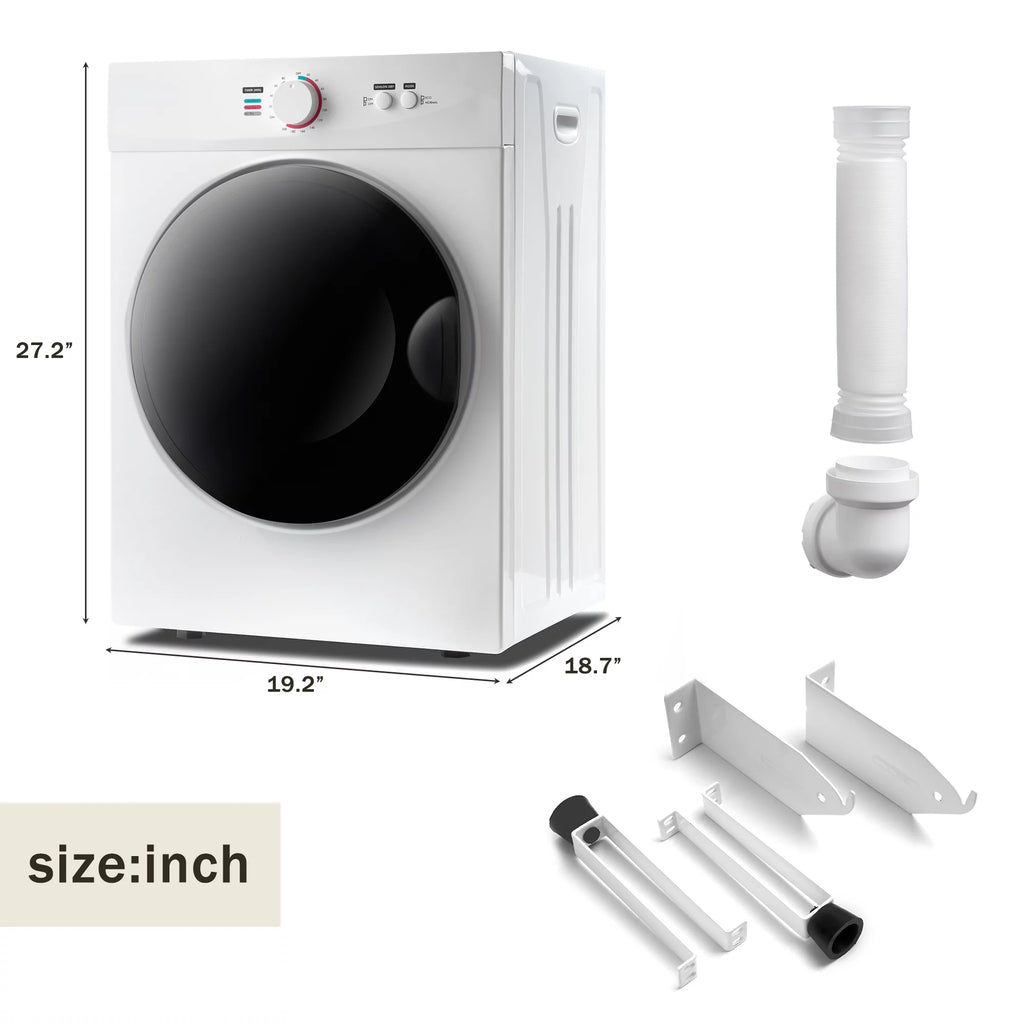 Compact 1.41cu ft Portable Electric Clothes Dryer with Stainless Steel Tub J90471