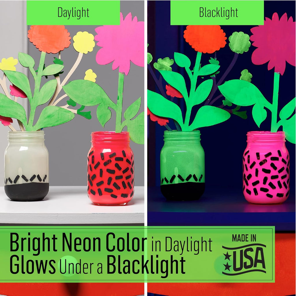 Neon Glow Acrylic Paint Set, 2 oz N79266