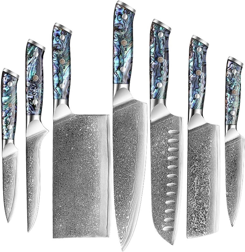 7 Pcs Damascus Steel Kitchen Knife Set S3101