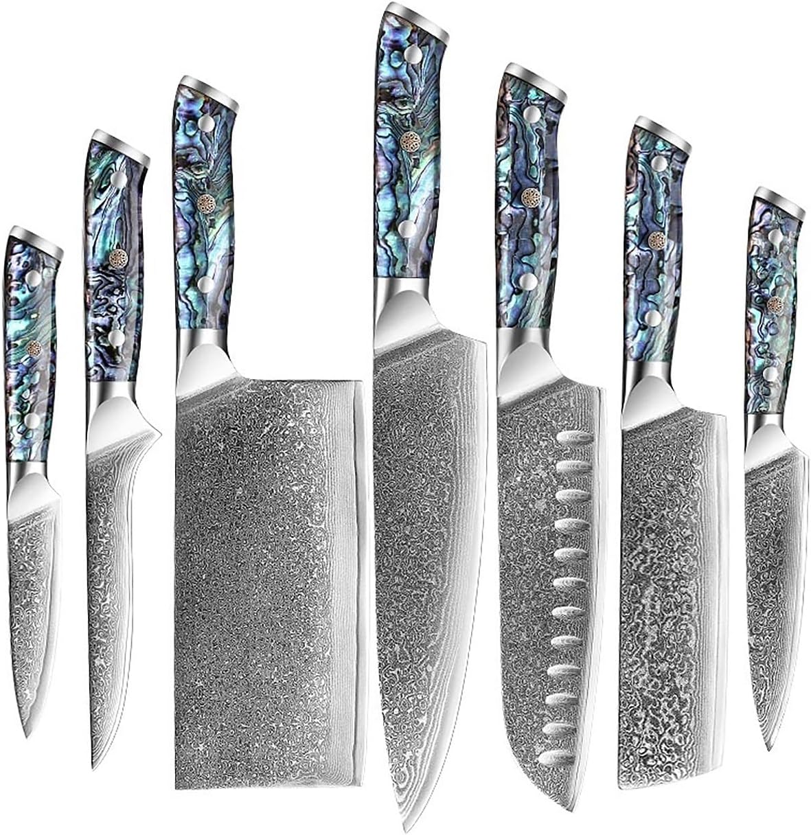 7 Pcs Damascus Steel Kitchen Knife Set S3101