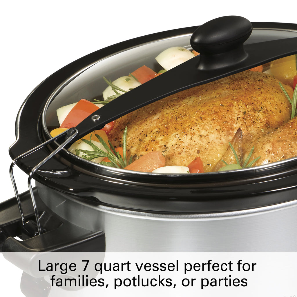 7 Quart Programmable Slow Cooker with Removable Crock, Red S883