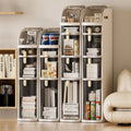 4-Tiers Narrow Bathroom Floor Cabinet with Clear Drawers W78179