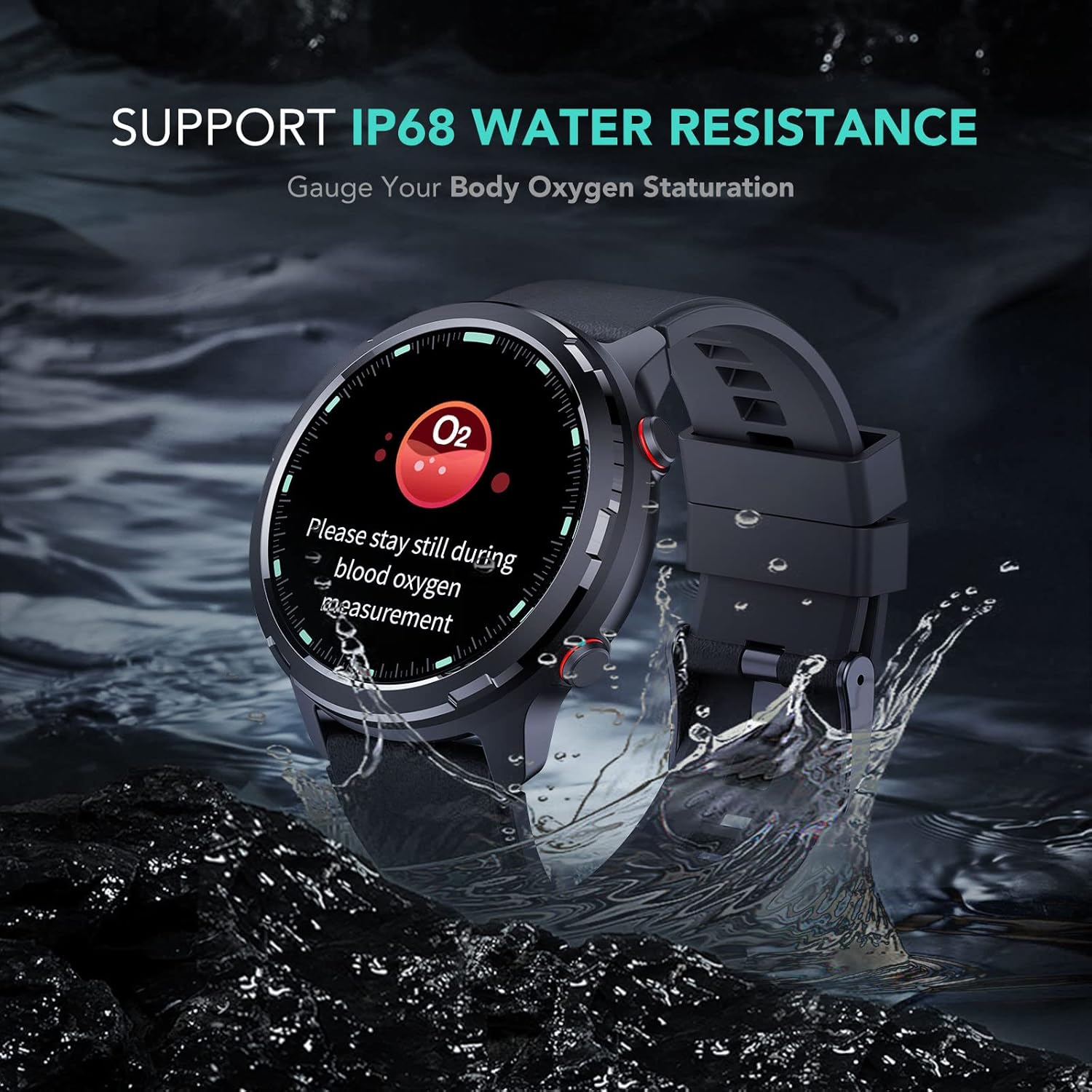 Smart Watch with GPS, Fitness Tracker, Heart Rate, SpO2, Sleep Monitor, IP68 Waterproof U7462