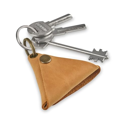 Vintage Brown Leather Keychain Coin Purse M329257