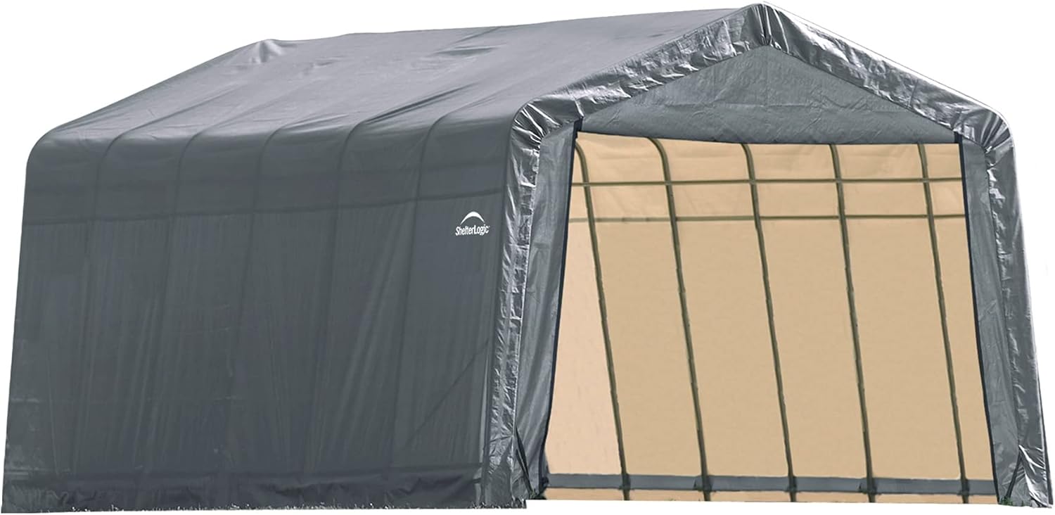Grey 12'x24'x10' Peak Style Shelter E2274