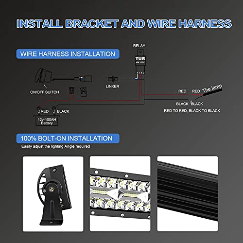 20 Inch 420W LED Light Bar Triple Row Flood Spot Combo Beam Off Road Lights I37405