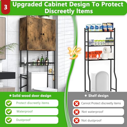 White Over The Toilet Storage Cabinet with 2 Doors T4661