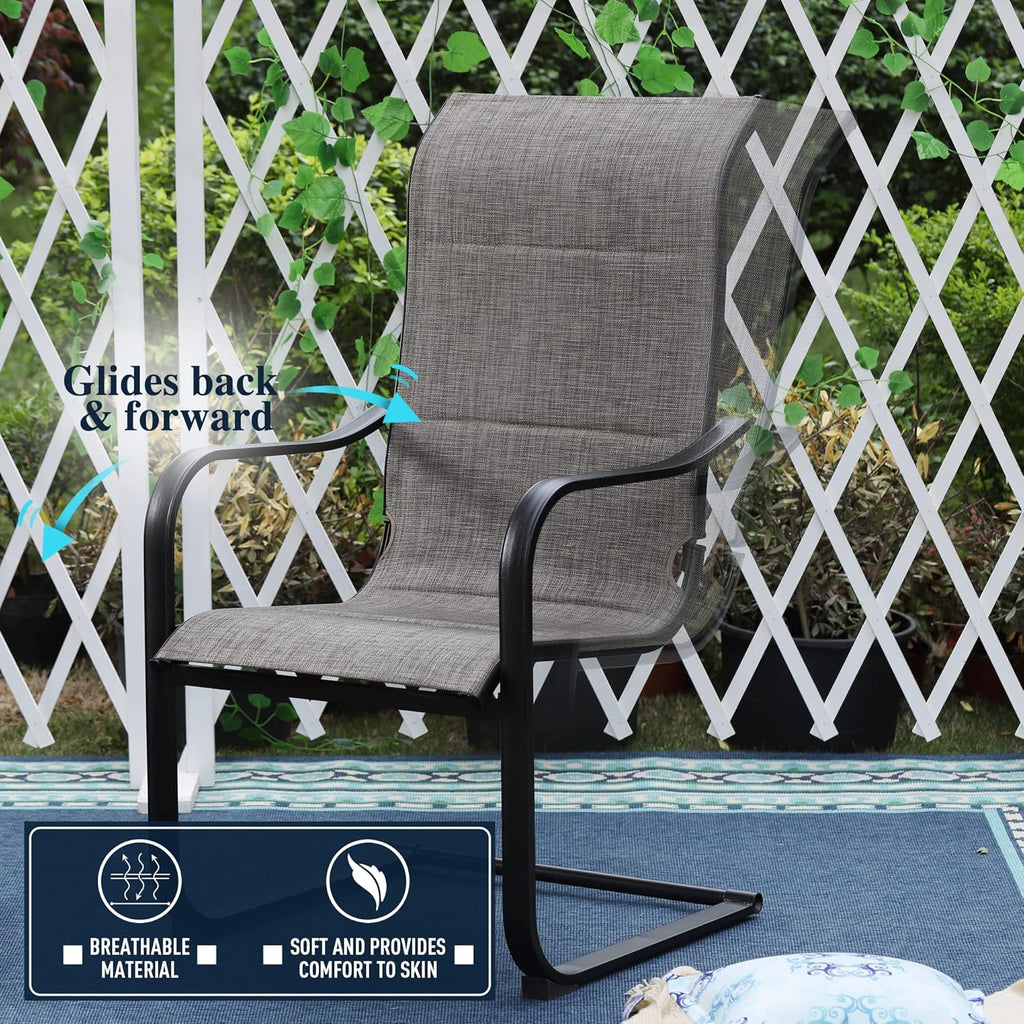 7 Piece Outdoor Dining Set with 6 Spring Motion Chairs and Expandable Table Y567