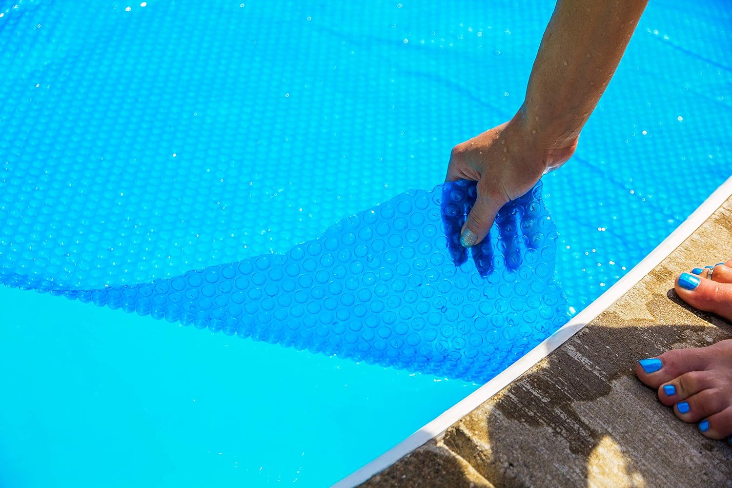 Blue 20 ft. x 50 ft. Rectangle Solar Cover E971