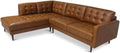 Cognac Tan Leather Corner Sectional Couch Q666472