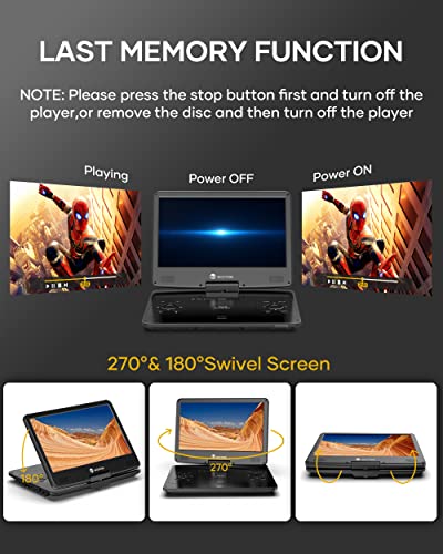 16.9" Portable Blu ray DVD Player with 14.1" 1080P HD Swivel Screen S46163