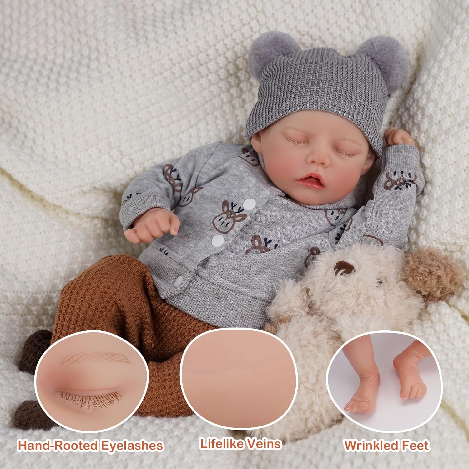 17-Inch Soft Body Realistic Reborn Baby Dolls G778484
