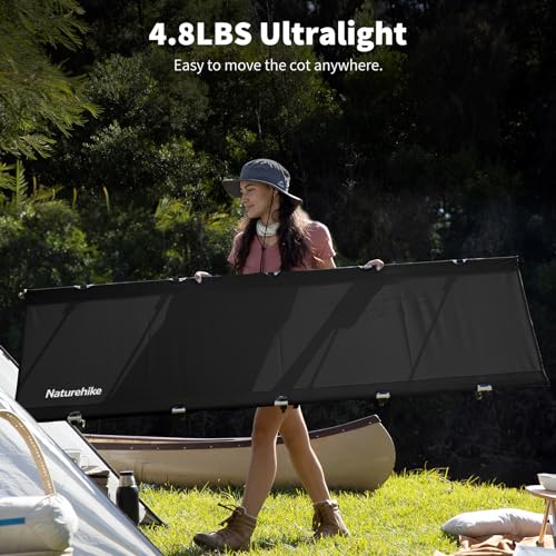 Dark Black Ultralight Folding Camping Cot with Carry Bag Q4538