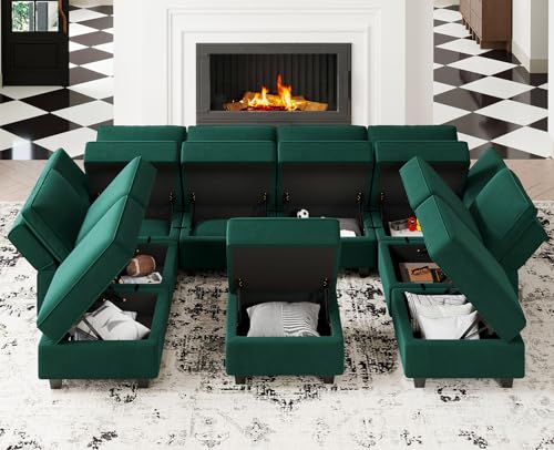 Oversized Modular Sectional Sofa L Shaped Couch Set with Reversible Chaise Black N507