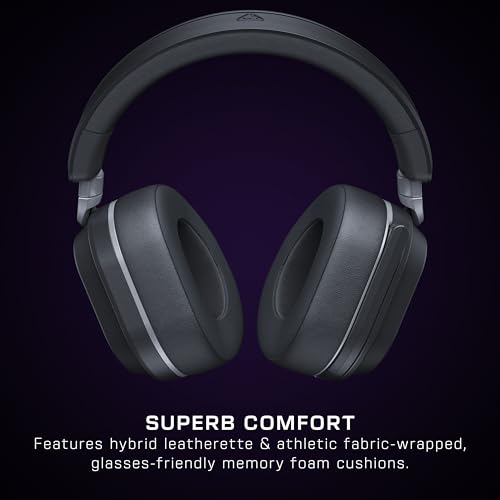 Black Wireless Gaming Headset with Memory Foam Cushions Y814