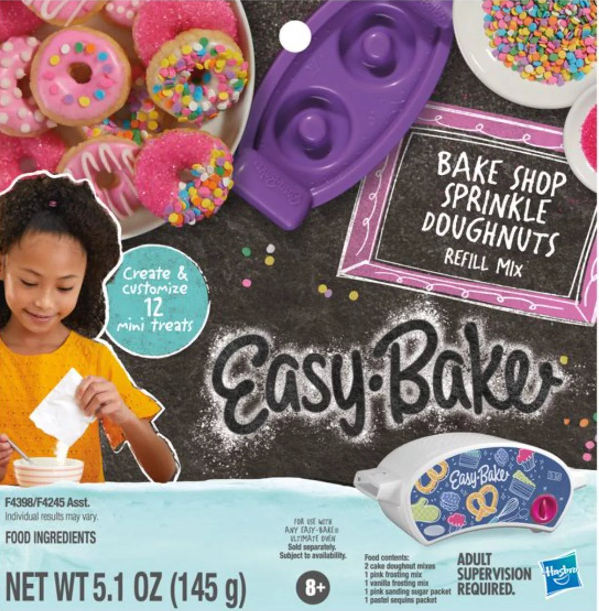 Easy Bake Oven Set with Baking Accessories - 4 Refill mixes (Red Velvet Strawberry Cupcakes, Donut, Pizza and Whoopie Pies), Unicorn Sprinkles D667