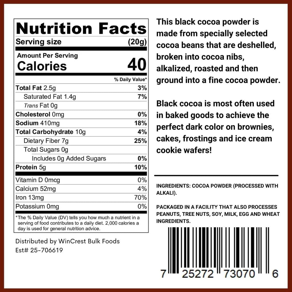 Black Cocoa Powder - 1 Lb W835