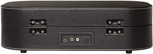 Black 3-Speed Belt-Driven Suitcase Vinyl Record Player Turntable E833
